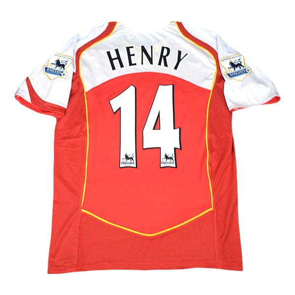 Camiseta Arsenal Henry Replica Primera Ropa NO.14 Retro 2004/05 Rojo